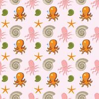 Octopus en vrienden naadloos patroon ontwerp vector
