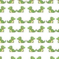 naadloos groen en blauw schattig krokodil tekenfilm kleding stof textiel patroon vector