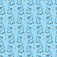 stuiteren konijntjes blauw naadloos patroon ontwerp vector