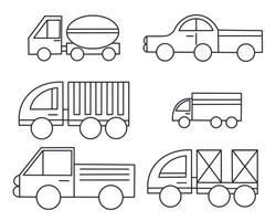 set van auto in doodle stijl kind illustratie vector