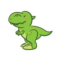 schattig tyrannosaurus rex in Aziatisch kawaii stijl. dinosaurus t-rex, prehistorisch hagedis, mascotte. tekenfilm karakter grappig illustratie voor stickers, logo, mascotte, geïsoleerd elementen vector