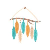 macrame panelen, boho. handgemaakt. hobby's, belangen. interieur ontwerp, decor. welzijn, meditatie. illustratie in vlak stijl. veter, knopen. veren van draden. voor stickers, ansichtkaarten, ontwerp vector