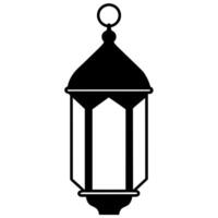 minimaal en gemakkelijk Islamitisch lantaarn silhouet zwart kleur vector