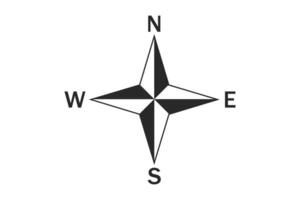 kompas routebeschrijving icoon reeks noorden, zuiden, oosten, en west richting pictogrammen, . vector
