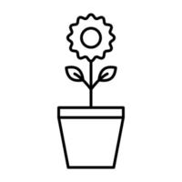plant pot lijn icoon vector