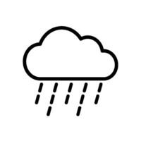 wolk met regen weer vlak icoon illustratie vector