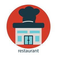 restaurant platte pictogram. bewerkbare streek. ontwerpsjabloon vector