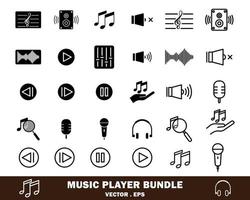 muziekspeler bundel. muziek icoon. ontwerpsjabloon vector