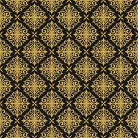 wijnoogst ornament naadloos patroon damast goud overladen vignetten wervelingen vector