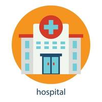 ziekenhuis platte pictogram. bewerkbare streek. ontwerpsjabloon vector