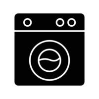 wasmachine ontwerp. glyph-pictogramstijl. eenvoudige illustratie. bewerkbare streek. ontwerpsjabloon vector