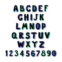 vector schattig kleurrijk alfabet voor kinderen. kan worden gebruikt als elementen voor uw ontwerp voor wenskaarten, kinderkamer, poster, kaart, verjaardagsfeestje, verpakkingspapierontwerp, baby t-shirts prints
