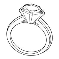 strak schets icoon van een diamant ring in, perfect voor sieraden ontwerpen. vector