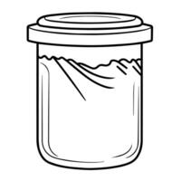 gemakkelijk schets icoon van een meel fles, perfect voor keuken-thema ontwerpen. vector