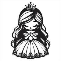 prinses kleur boek kantoor meisje tekenfilm tekening kawaii anime schattig illustratie tekening clip art karakter vector