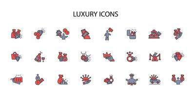 luxe icoon instellen..bewerkbaar slag.lineair stijl teken voor gebruik web ontwerp, logo.symbool illustratie. vector