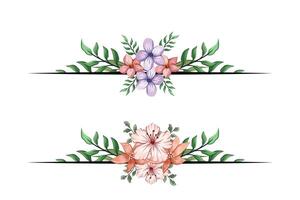 de bloei groen bloemen gebladerte ornament hoek tekst scheidingsteken voegt toe elegant framing tekst in uitnodigingen, kaarten vector