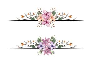 de bloei groen bloemen gebladerte ornament hoek tekst scheidingsteken voegt toe elegant framing tekst in uitnodigingen, kaarten vector