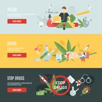 drugs banner set vector