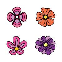 reeks van schattig bloemen in tekening stijl illustratie vector