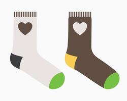 kleurrijk hart-ontwerp sokken geïsoleerd Aan wit achtergrond vector