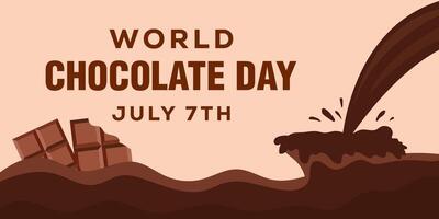 wereld chocola dag horizontaal banier illustratie vector