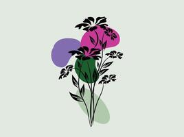 met de hand getekende bloemen decoratieve elementen vector