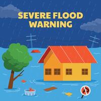 waarschuwing van overstromingen ramp vector