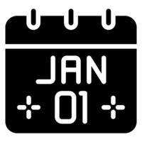 1 januari glyph icoon vector