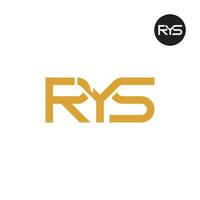 rys logo brief monogram ontwerp vector