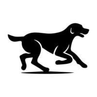 silhouet van hond op witte achtergrond vector