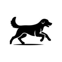 silhouet van hond op witte achtergrond vector