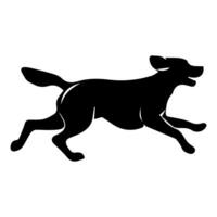 silhouet van hond op witte achtergrond vector