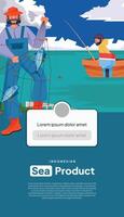 zee Product infographic poster vlak ontwerp illustratie vector