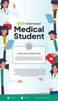 sociaal media post met Indonesisch medisch leerling vlak ontwerp illustratie vector
