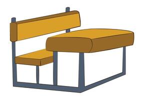 een school- bank geïsoleerd Aan wit achtergrond vector