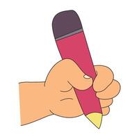 tekenfilm hand- Holding een potlood illustratie vector