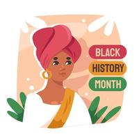 Afro-Amerikaanse vrouw die de maand van de zwarte geschiedenis vertegenwoordigt vector