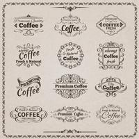 Koffie Embleem Set vector