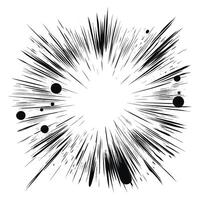 grappig radiaal snelheid lijnen monochroom explosie verf geklater vector