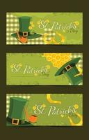 heilige patrick's day-hoedbanner met cartoonstijl vector