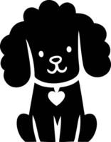 silhouet hond met kroezend haar, mooi silhouet vector