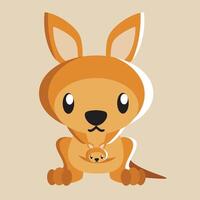 kangoeroe met gedetailleerd illustratie van licht en schaduw vector