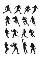 Amerikaans Amerikaans voetbal reeks silhouet illustratie vector