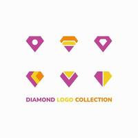 diamant logo verzameling reeks met zes vormen. vector