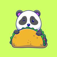 schattig panda schuilplaats in een taco tekenfilm pictogrammen illustratie. vlak tekenfilm concept. geschikt voor ieder creatief project. vector