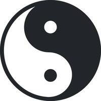 yin en yang icoon symbool glief. clip art beeld geïsoleerd Aan wit achtergrond. vector