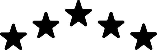 vijf sterren getuigenis Product beoordeling vlak zwart golvend icoon voor appjes, ui, sjabloon en websites. Product kwaliteit, feedback, klant opnieuw bekijken. recensie onderhoud, tevredenheid. vector