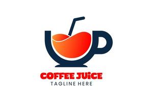vlak modern gezond en vers sap en koffie kop logo icoon sjabloon ontwerp illustratie vector