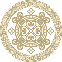 goud ronde yakut ornament. eindeloos cirkel, grens, kader van de noordelijk volkeren van de ver oosten. vector